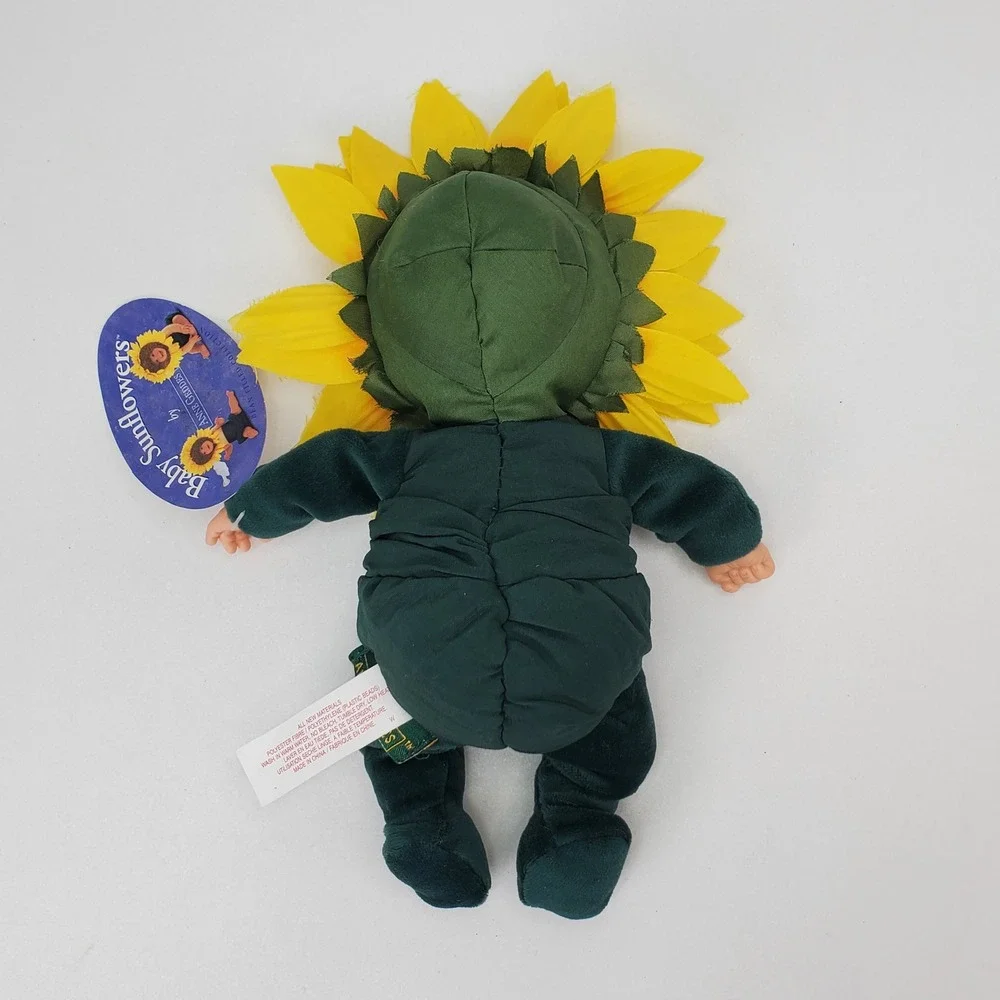 Anne Geddes Baby Sunflowers Plush Bean Filled Collection Doll 1999 Unimax 9 inch